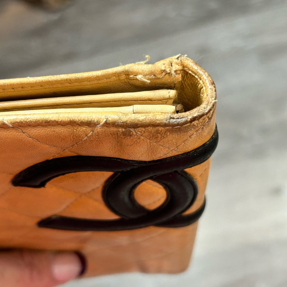 CHANEL Cambon Quilted Yen Light Brown Long Wallet - Picture 9 of 16